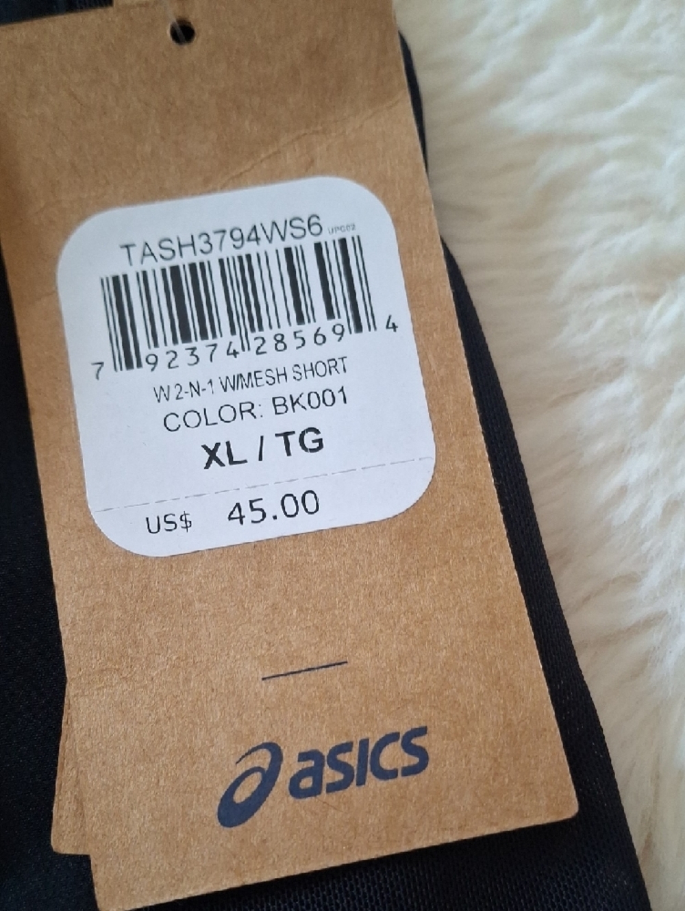 ASICS Black Layered Athletic Shorts with Inner Compression - Picture 6 of 6